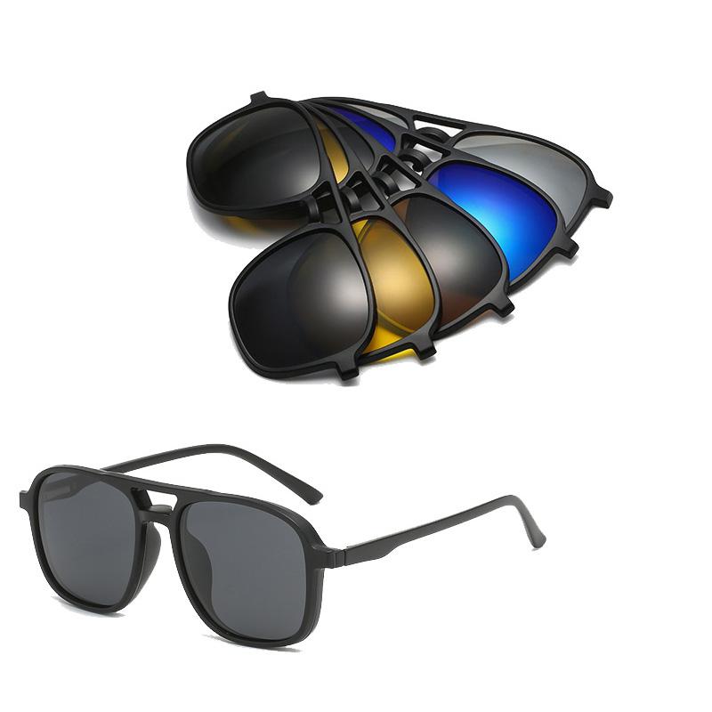 Fashion Optical Spectacle Frame Men Women Myopia With 5 Clip On Sunglasses Magnetic Glasses For Male Eyeglasses