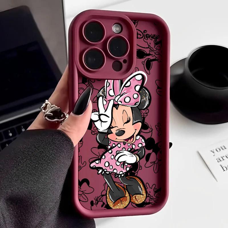 Minnie Mickey Mouse Phone Case For iPhone 17E 11 12 13 14 15 16 17 Pro Max Fundas 17 Air Plus 16e 13 Mini Silicone Cover