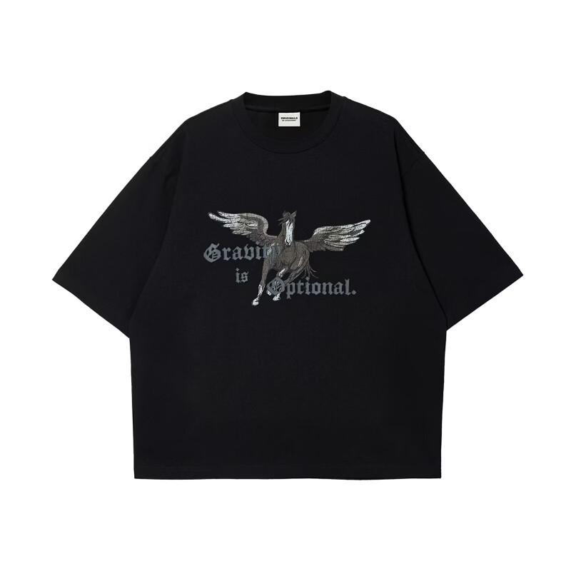 JACK&JONES Men's Loose Fit Letter Print Short Sleeve T-Shirt
