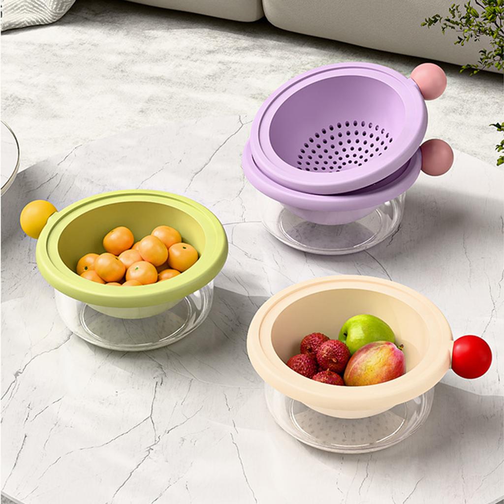 Two Tier Plastic Strainer Vegetable Washer In Vibranted Color For Quick Draining Berries Pasta Safe Food Grade