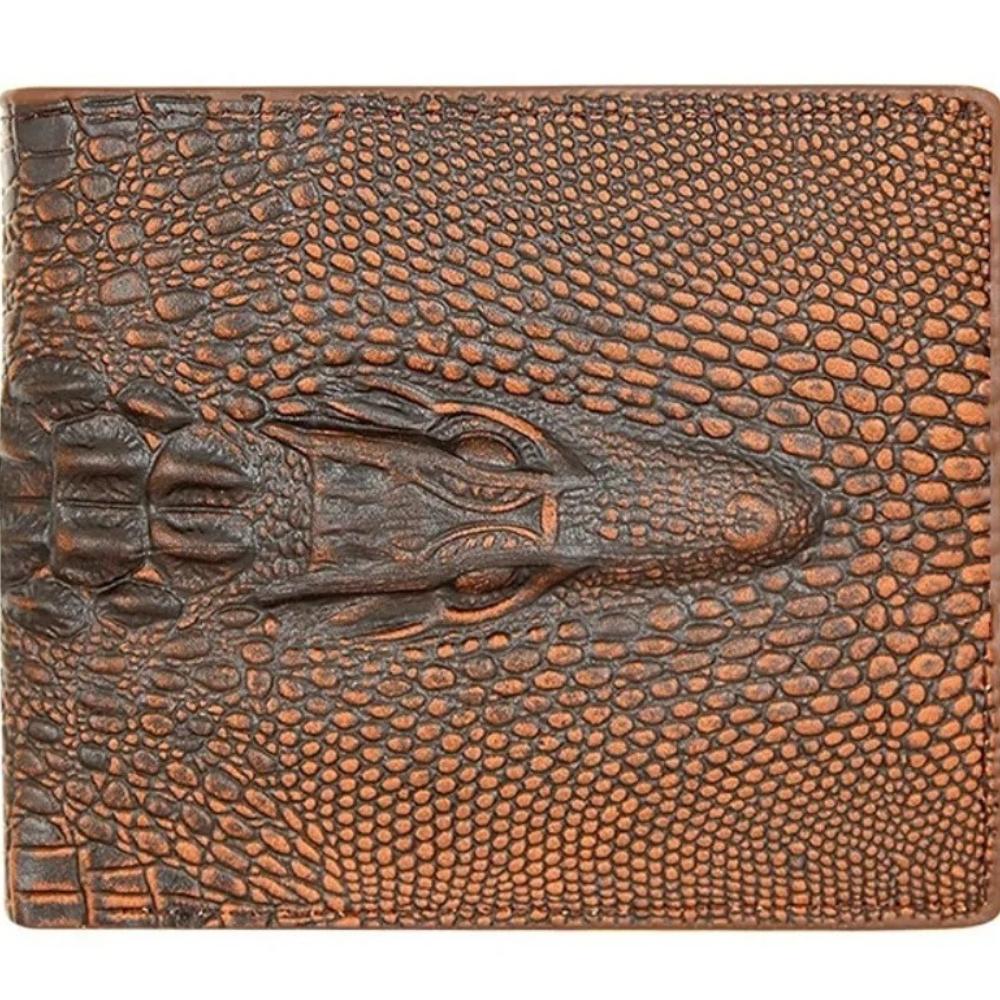 Crocodile Skin Wallet Men PU Leather Small Zipper Short Men Wallets Credit Card Holders Coin Pocket Purse Alligator