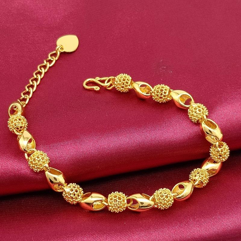 Beads Hollow Bracelet Gold Matte Bracelets For Woman Party Wedding Engagement Christmas Fashion Jewelry Accessories