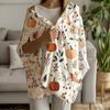 1 Pc Four Season Flannel Blanket Soft Beige Pumpkin Autumn Leaf Prints Light Sofa Bed Decor Holiday Gift Machine Washable Retro