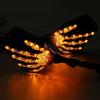 1 Pair Motorcycle Mirror Skeleton View Mirrors Elctric Bright Skull Hand Claw Side Rear  LED Turn Signal Light 8mm 10mm Universal
