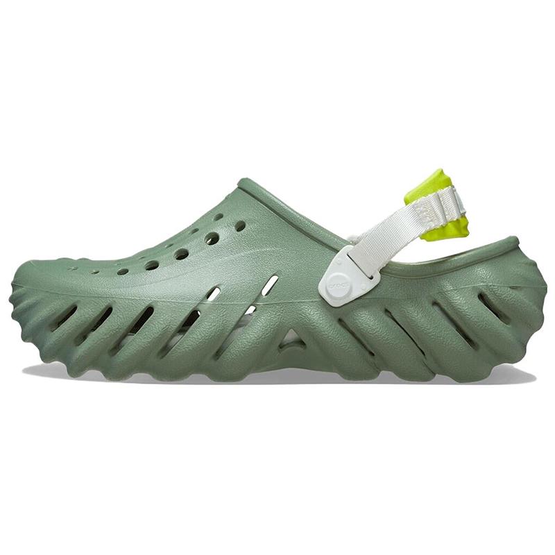Crocs Echo Round Toe Thick Sole Clogs Unisex Footwear Avocado-Green 207937-308