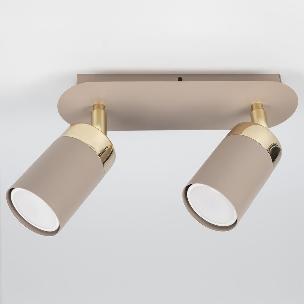 Lampa Sufitowa Nowoczesna Listwa Kaszmirowo-Złota Ozdobne Ruchome Reflektorki 2Xgu10 10W Joker Cashmere Milagro