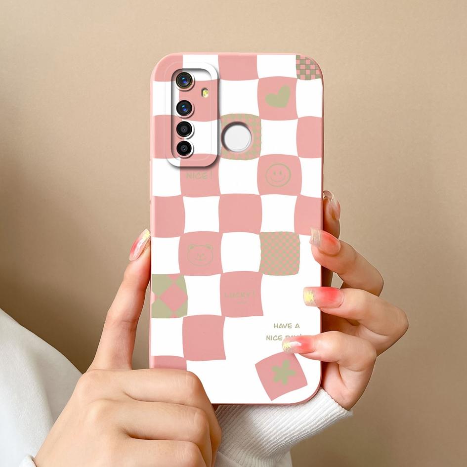 

Для Oppo Realme Q5i V13 X2 X7 V15 Q5 Q Q3 F29 A5 Q3i Pro чехол-бампер изысканный клетчатый узор жидкий силиконовый пылезащитный защитный чехол для Oppo Shell Oppo F29 5G