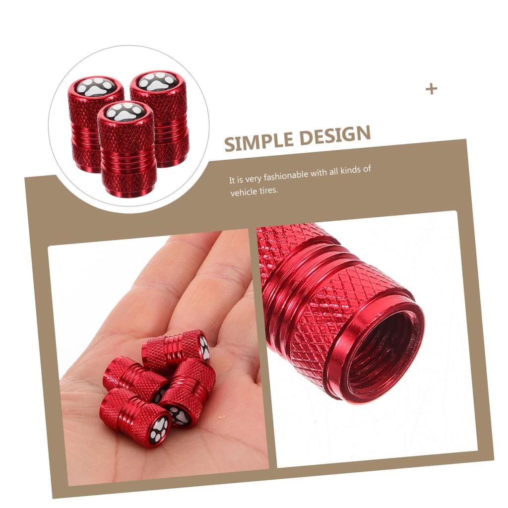 CLISPEED 4pcs Tire Valves Auto Valve Caps Car Valve Stem Caps Tire Caps Kit