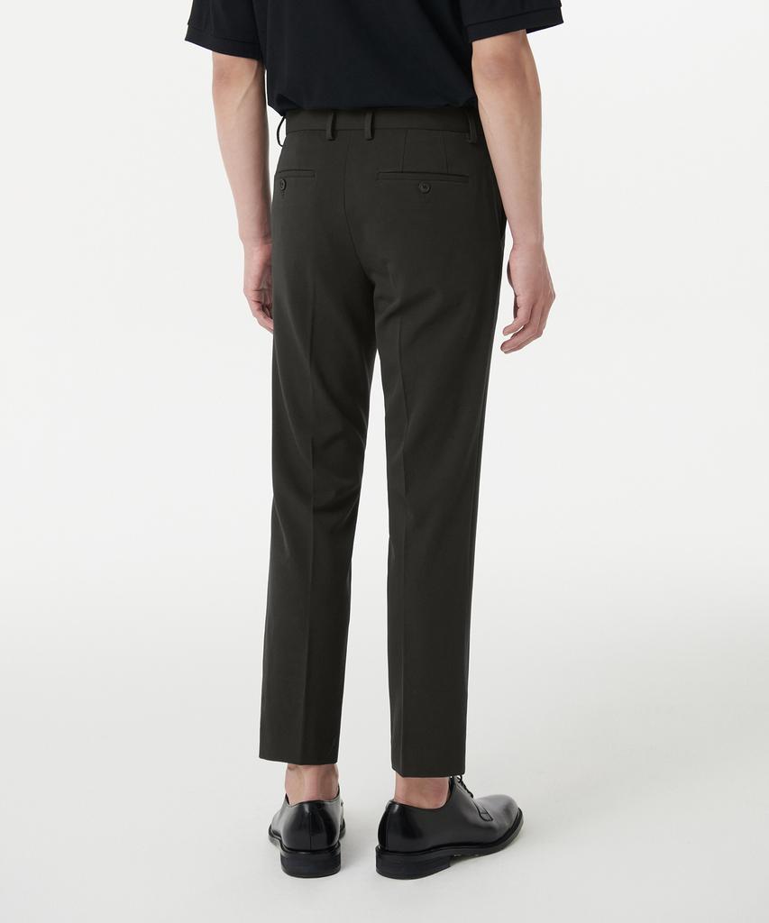 MUSINSA STANDARD Tapered Hidden Banding Crop Slacks [Khaki]