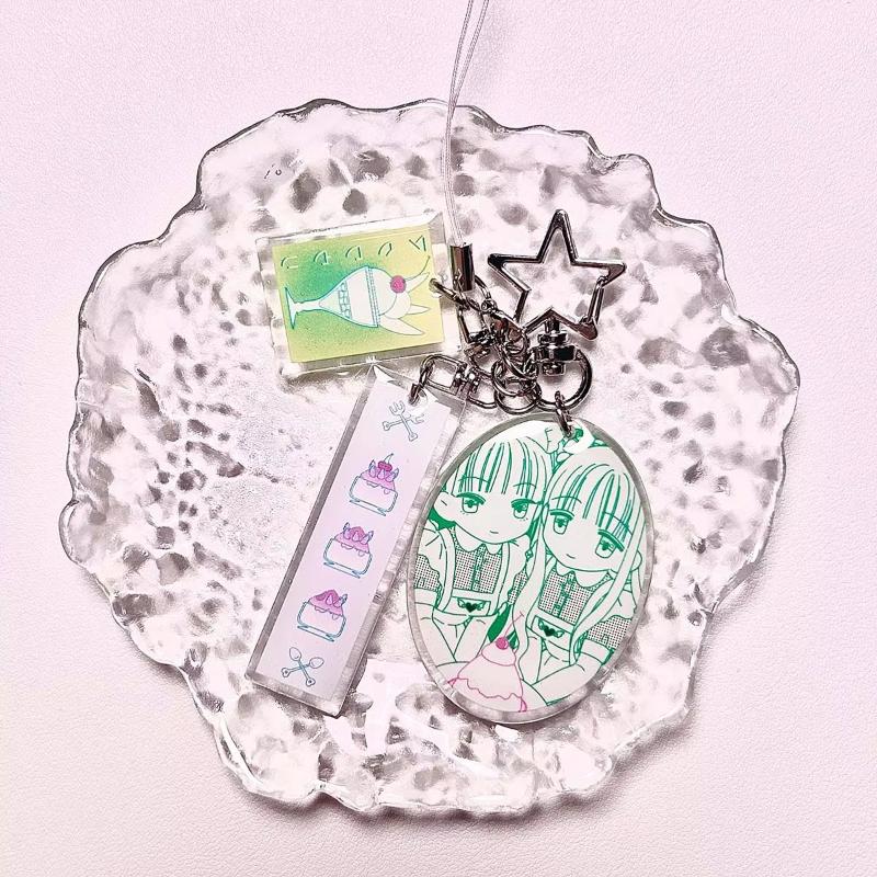 1Pcs Cute Cartoon Hanging Decoration Anime Resin Acrylic Phone Lanyard Keychain Pandent Gift For Girls And Boys