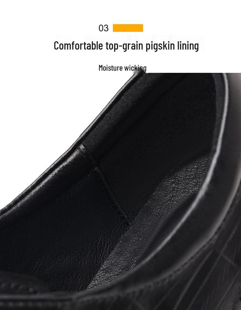 Men's Genuine Leather Crocodile Pattern Business Shoes - Comfortable, Wear-resistant, High-end Cowhide