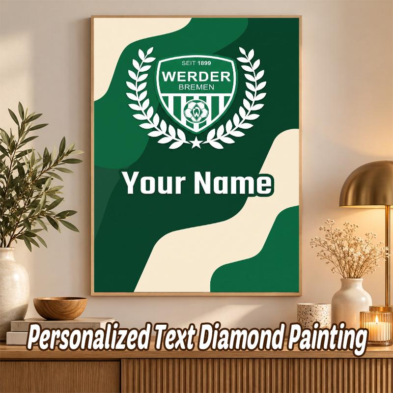 Werder Bremen FC Custom Name Text 5D Diamond Painting Kit DIY Full Drill Diamond Art Decoration