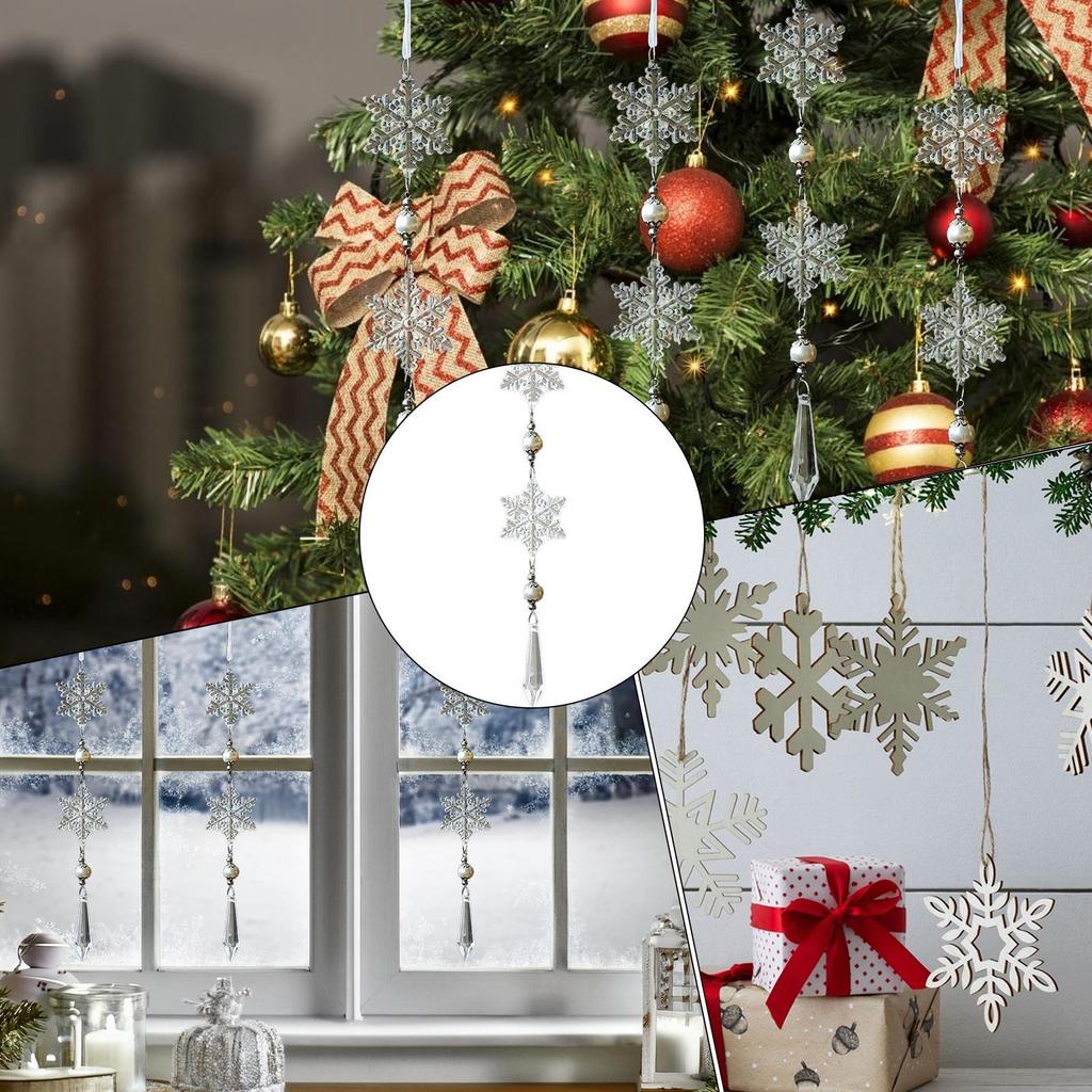 Snowflake Ornaments 2D Acrylic Snowflake Pendant Charm Christmas Ornaments For Winter Party Indoor Holiday Ceiling Office
