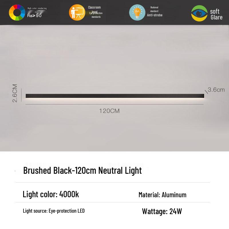 Minimalist Modern Strip Wall Light for Bedroom, Living Room, or Sofa Area