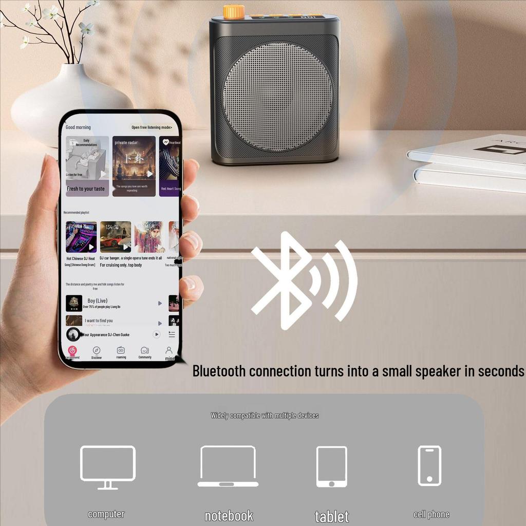 Little Bee Wireless Lavalier Microphone with 4th Gen AI Anti-Feedback for Teachers, Tour Guides & Trainers