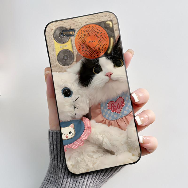 Custodia per Telefono Per ZTE Nubia Music 2 Custodia Z2460 Z2353 Estetica Gatto Carino Astronauta Nera Morbida TPU Silicone Copertura Protettiva Integrale