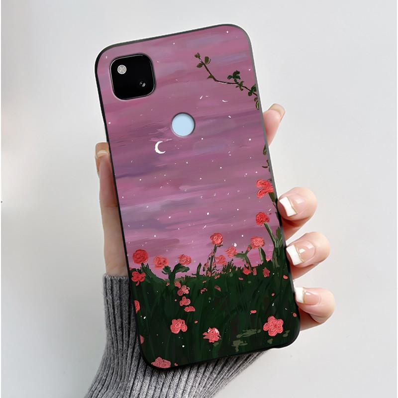 Coque Pour Google Pixel 4A 4 A 4G Noir Coque de Téléphone Esthétique Mignon Chat Dessin Animé Mince Souple TPU Silicone Arrière Pour Pixel4A Coquille