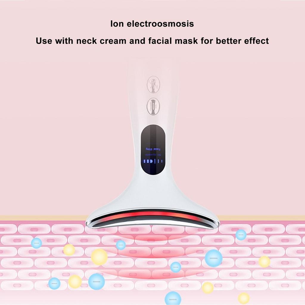 Firming Wrinkle Removal Device Lifting Multi Functional Microcurrent Neck Beauty Device White
