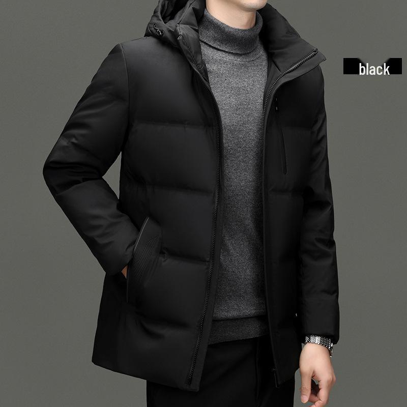 

Premium Men s Hooded Winter Jacket - 90% Goose Down, Thick, Warm, Cold-proof Outerwear, New Style 175 чорний