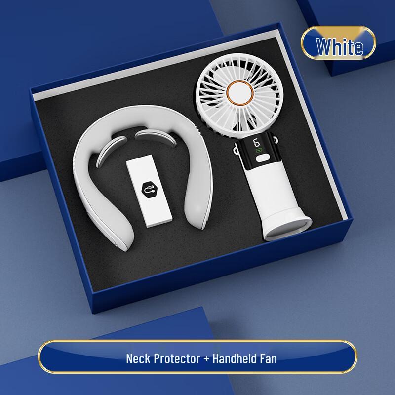 Portable Neck Massager & Mini Fan Gift Set Neck Massager + Small Fan