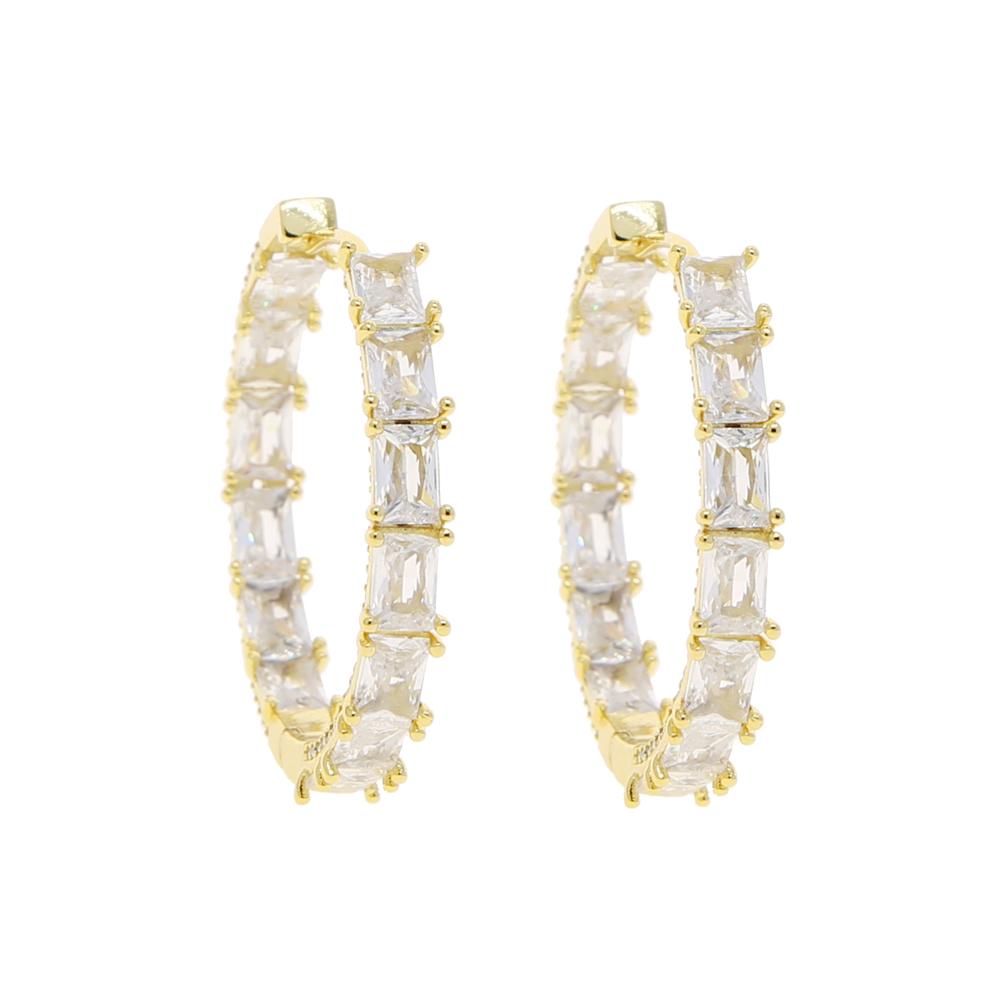 2023 Top Quality Gold Silver Plated Cubic Zircon Dainty Round Hoop Earring Minimalist Jewelry for Women Girls25mm 40mm