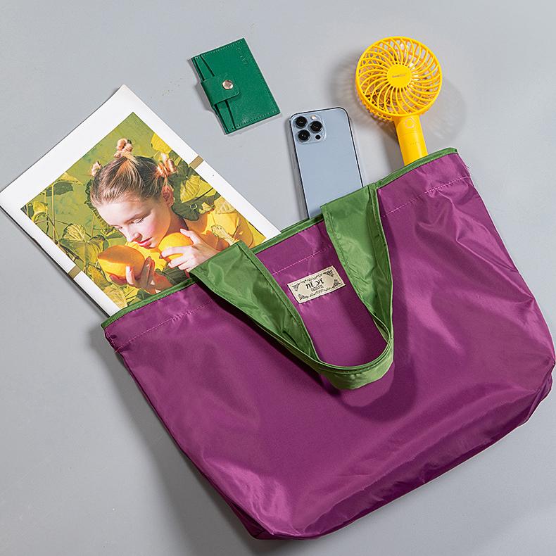 Large Environmental Supermarket Shopping Bag Fashion Shoulder Bag Foldable Portable Handbag Grocery Waterproof Bag