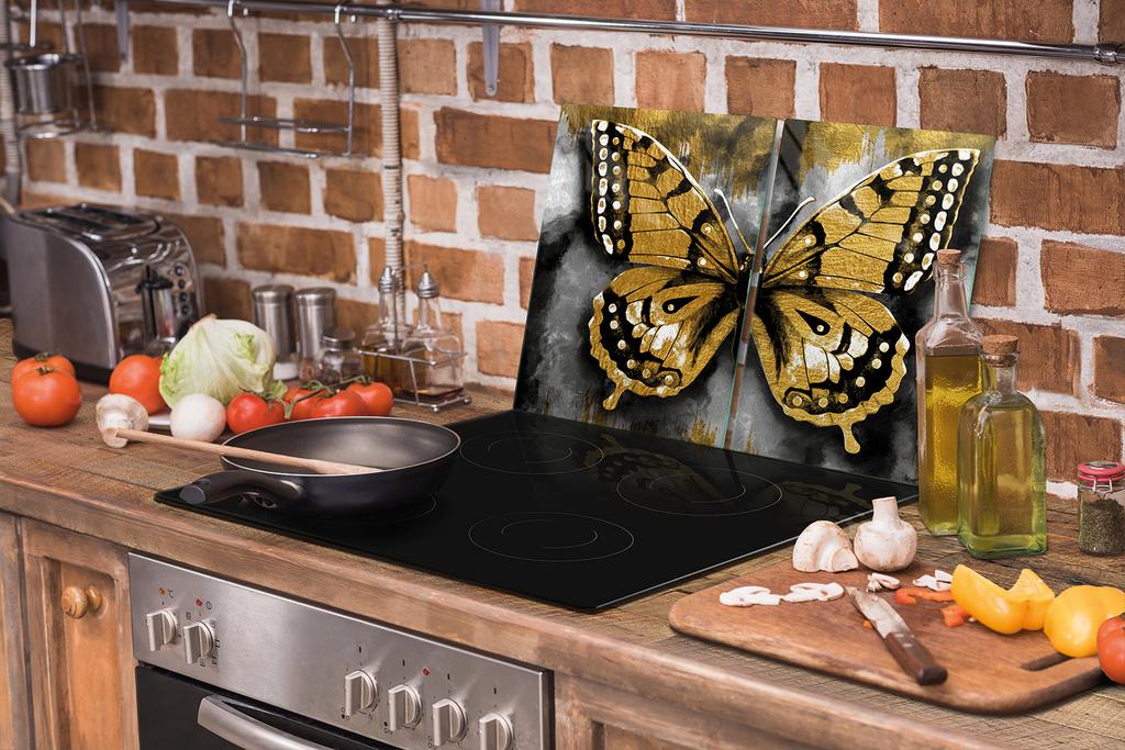 GLAS-KOCHFELD-SCHUTZPLATTE 75x52 SCHMETTERLING