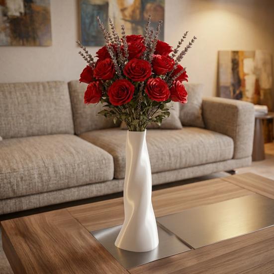 Modern 3D Printed Vase, Decorative Spiral Vase, Irregular Shape Flower Vase for Living Room, Shelf, Wedding & Dining Table Centerpiece