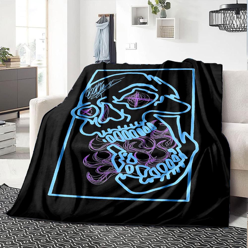 1pc Dragon guitarThemed Blanket Soft Flannel All Season Cozy Throw with Bold Graphic Print, Travel, or Holiday Gift for Family & Friends