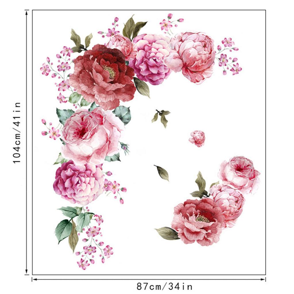 Pfingstrose Blume Wandaufkleber Wohnzimmer Zuhause Hintergrund DIY Aufkleber TV Hintergrund Wandbild Dekor Aufkleber Für Kinder Wohnzimmer