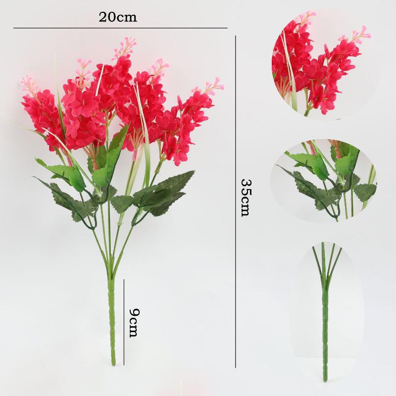 Artificial Hyacinth Lavender Bouquet Fake Flowers For Home El Garden Wedding Decoration Plastic Floral Arrangement