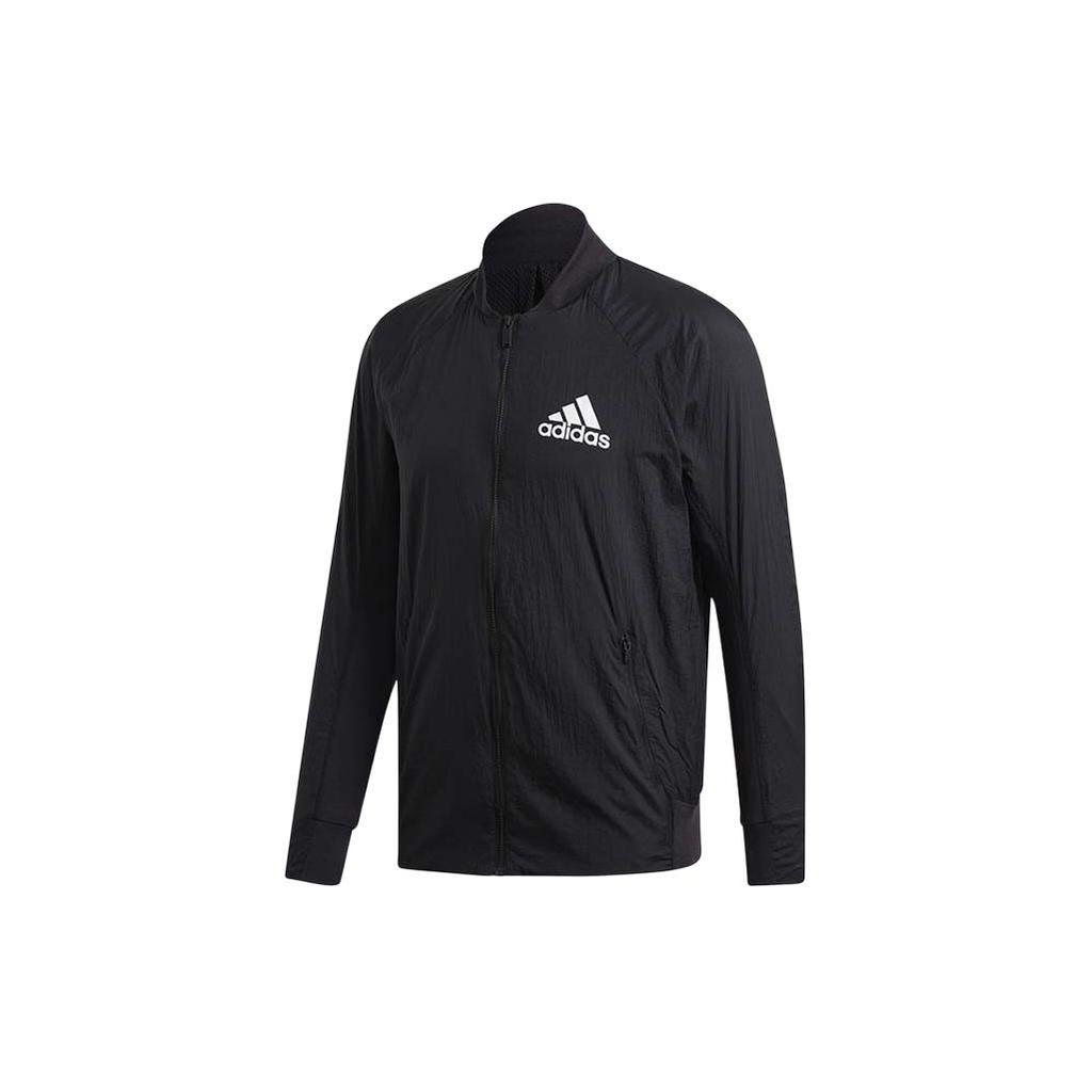 Adidas Logo Zip Pohodlná Ležérní Bunda s Dlouhým Rukávem Pánská Bunda Černá FI4684