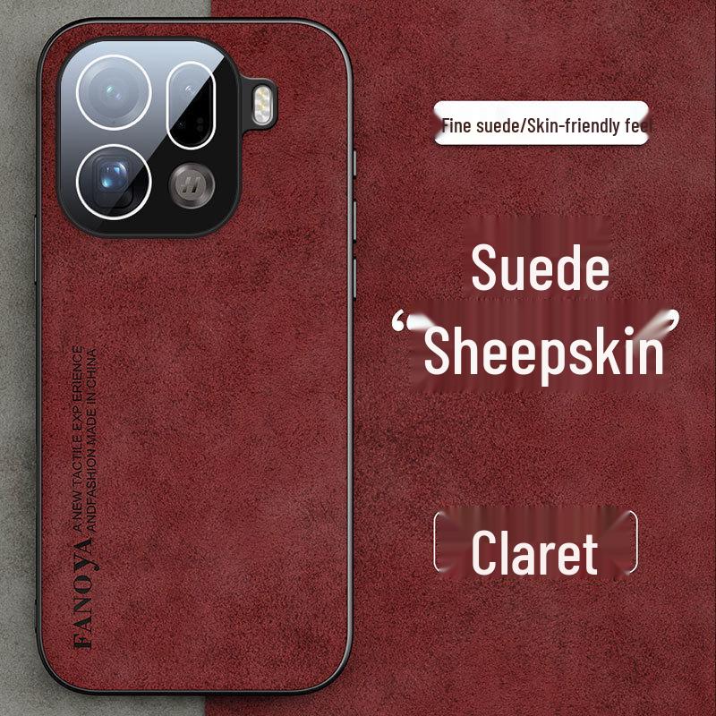 Compatible OPPO FindX9U Suede Leather Stand Case with Full Lens Protection