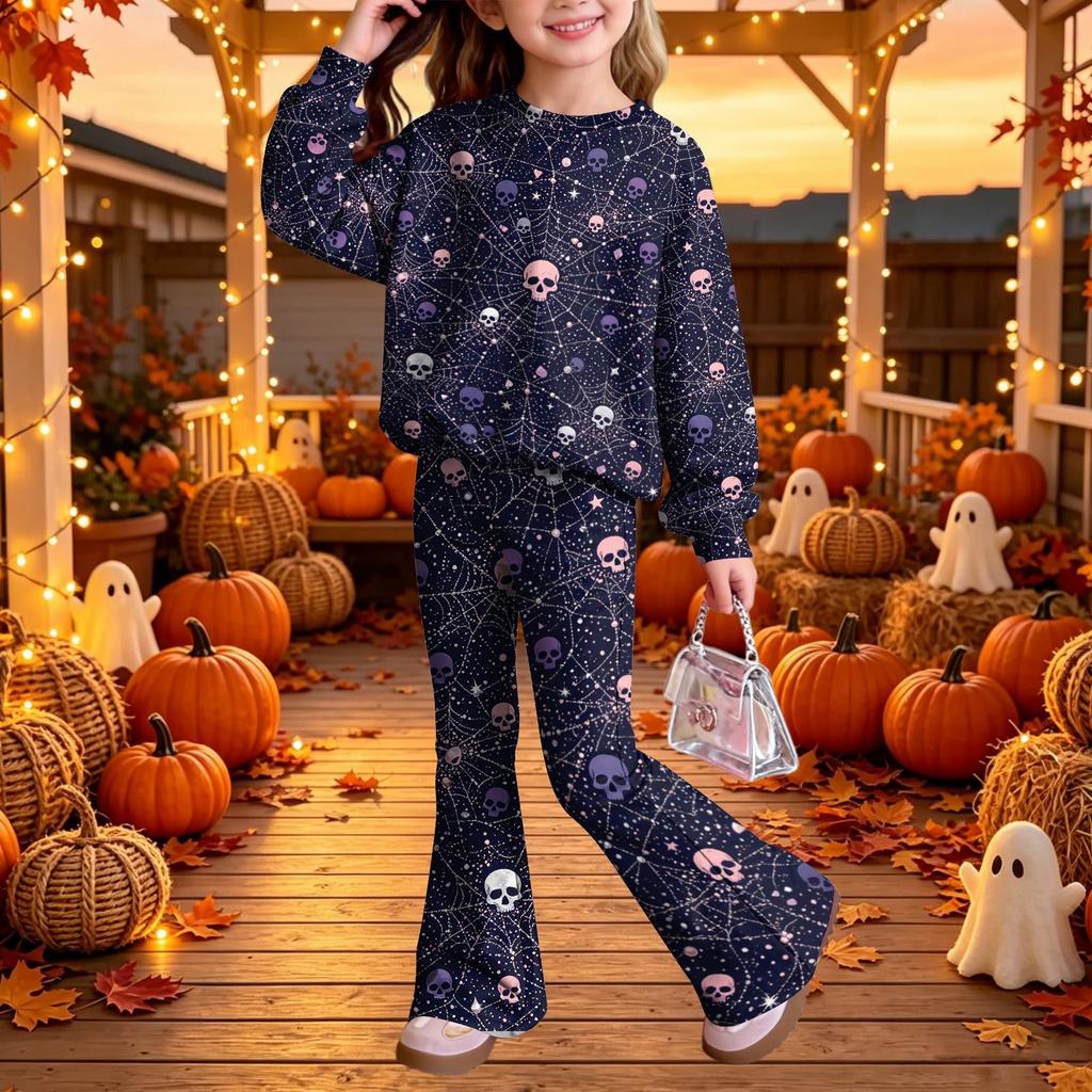 Kids Casual Long Sleeve Top and Pants Two-Piece Matching Outfit Set