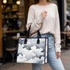 Watercolor Cloud Pattern Shoulder Tote Stylish Casual Daily Carry Bag