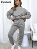 Women's Fall Winter Casual Solid Color Fleece Lined Long Sleeve Pants