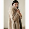 Autumn and winter new imitation mink fur coat women's hooded long imitation European mink fur coat light