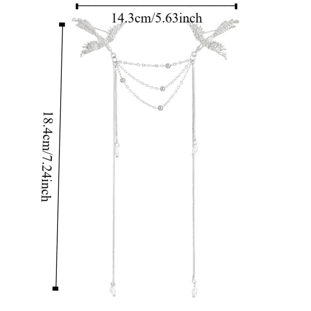 Corsage Ornaments Phoenix Tassel Brooch Pearl Chinese Style Brooch Pin Birds Badge Pin  Party