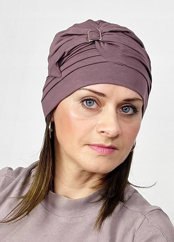 Rosalia Eggplant Turban Made of Bamboo Double Cap Even After Chemotherapy
