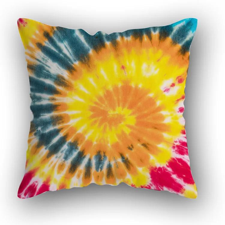 Sofa Bed  Square Pillowcases Home Decor Colorful Swirl  Bedroom Rainbow Decorative