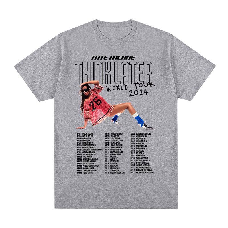 Tate McRae think later Greedy Vintage tshirt Album Tour Harajuku Streetwear Cotton Unisex T shirt New TEE TSHIRT Womens tops