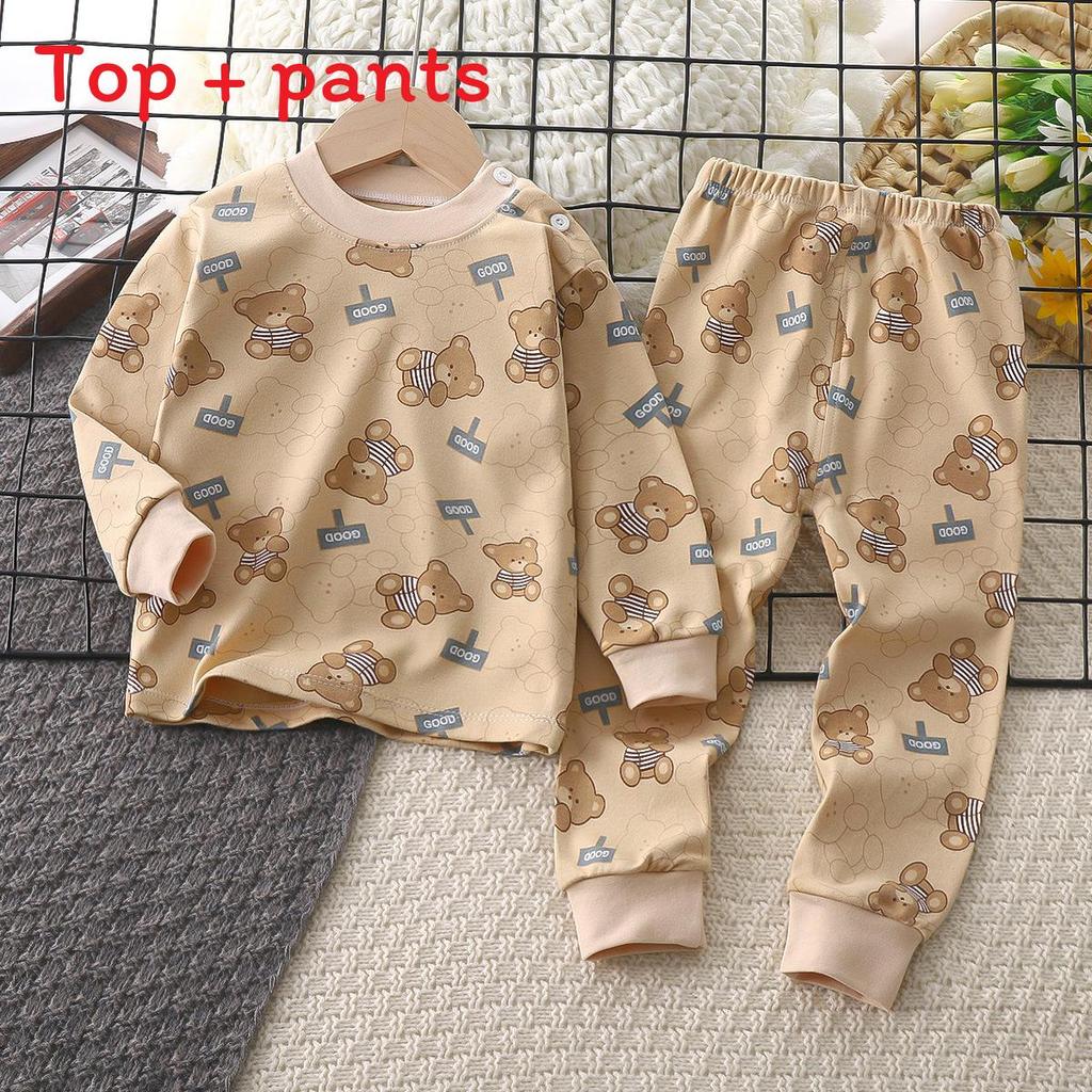 Baby Cotton Pajamas Set With Cartoon Prints For Kids Age 3 To 8 Years