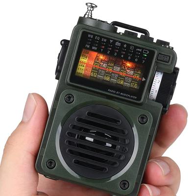 Bærbar musikkradio Fullbånd FM/MW/SW/WB Mottaker Subwoofer Bluetooth 5.0 høyttaler TF-kort spiller digital radio