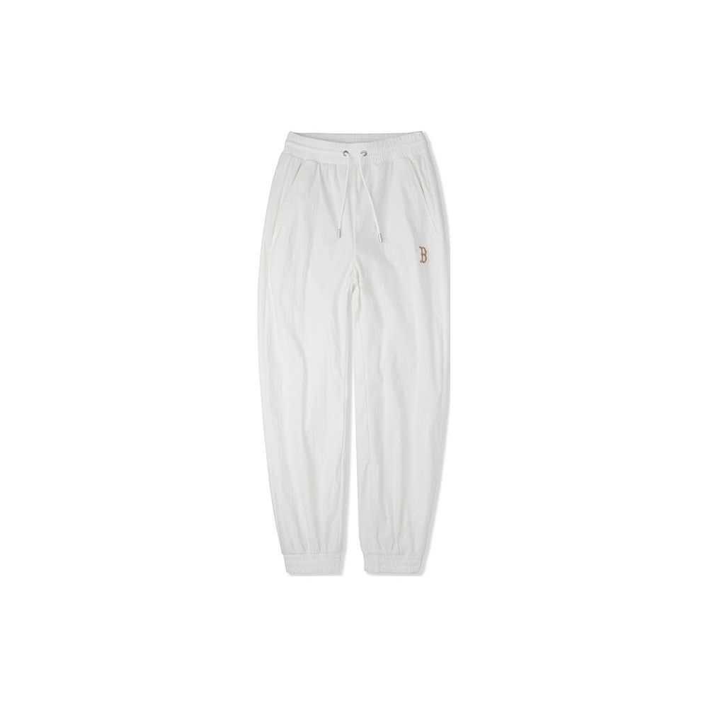 MLB Boston Red Sox Solid Color Casual Drawstring Mid-Waist Knit Joggers Unisex Bottoms Cream 3AWPM9141-WPM91