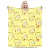 S-Simpson Blanket Velvet Print   Multifunction Warm Throw Blankets for Home Car Bedspread