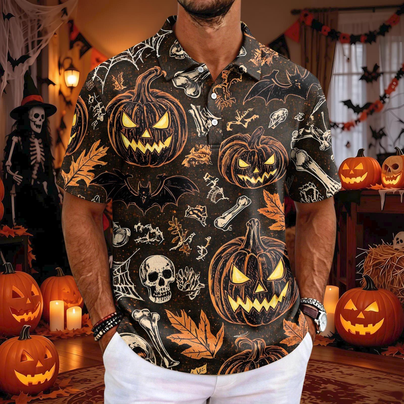 Men s Halloween Casual Short Sleeve T-Shirt Loose Fit S