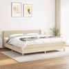 Maison Exclusive - Bed Slat Base with Cream Mattress 200x200 Cm Fabric