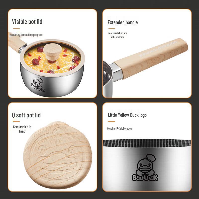 Chuidahuang 18cm Kleine Gelbe Ente 316 Mehrschichtiger Stahl Milchtopf