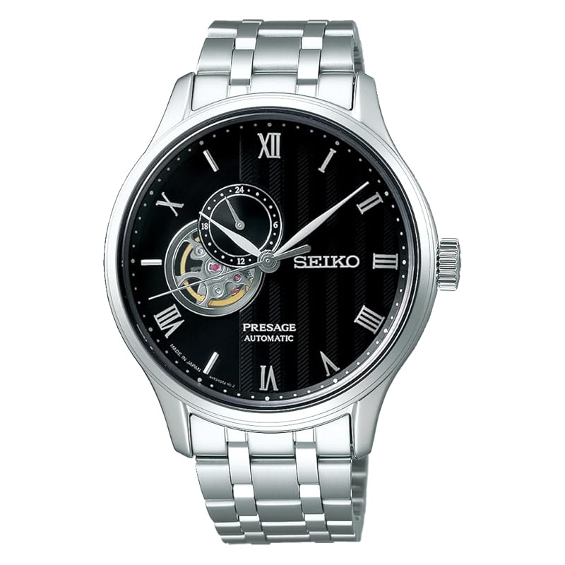 

[Seiko Watch] automatic watch Presage Stamped black dial semi-skeleton dual curve sapphire glass SARY093 men s silver