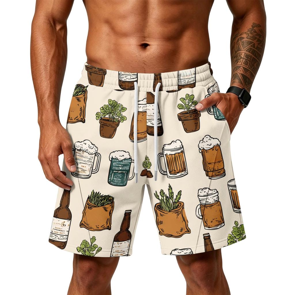 Men's Loose Fit Air Layer Shorts with Pockets Gym Workout Training Beach Sports Casual Drawstring Waistband